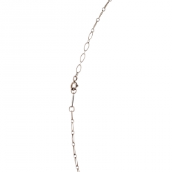 Pre Owned Tiffany & Co. Key Silver Oval Chain Link Long Pendant Necklace