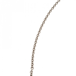 Pre Owned Tiffany & Co. Heart Key Enamel Silver Chain Link Long Pendant Necklace