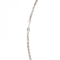 Pre Owned Tiffany & Co. Heart Key Enamel Silver Chain Link Long Pendant Necklace