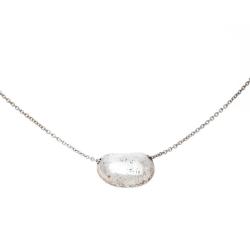 Pre Owned Tiffany & Co Elsa Peretti Bean Design Silver Pendant Necklace