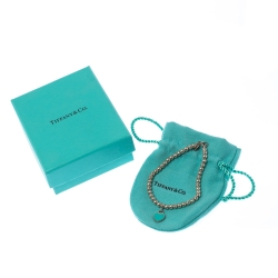 Pre Owned Tiffany & Co. Return to Tiffany Heart Tag Enamel Silver Beads Bracelet