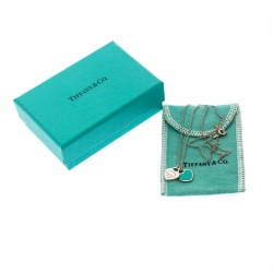 Pre Owned Tiffany & Co. Return To Tiffany Double Heart Tag Silver Chain Necklace