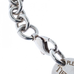 Pre Owned Tiffany & Co. Return to Tiffany Oval Tag Silver Choker Necklace