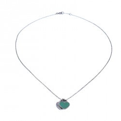 Pre Owned Tiffany & Co. Return to Tiffany Mini Double Heart Tag Silver Pendant Necklace