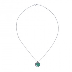 Pre Owned Tiffany & Co. Return to Tiffany Mini Double Heart Tag Silver Pendant Necklace