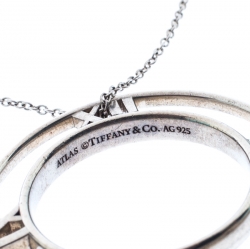 Pre Owned Tiffany & Co. Atlas II Medallion Silver Pendant Necklace