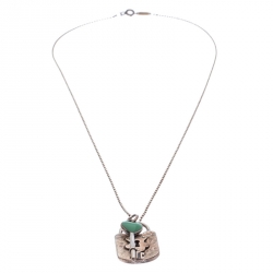 Pre Owned Tiffany & Co. Key & Lock Charm Sterling Silver Necklace