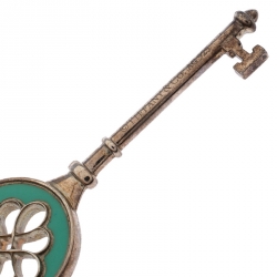 Pre Owned Tiffany & Co. Knot Key Pendant Enamel Silver Necklace
