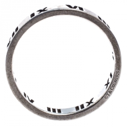 Pre Owned Tiffany & Co. Atlas Roman Numeral Silver Band Ring Size 57