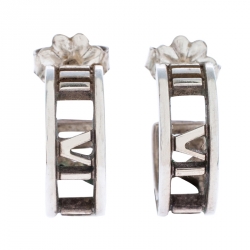 Pre Owned  Tiffany & Co. Silver 925 Atlas Roman Numeric Hoop Earrings