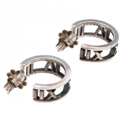 Pre Owned  Tiffany & Co. Silver 925 Atlas Roman Numeric Hoop Earrings