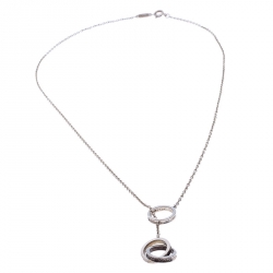 Pre Owned Tiffany & Co. 1837 Interlocking Circles Silver Lariat Pendant Necklace