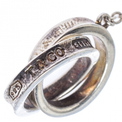 Pre Owned Tiffany & Co. 1837 Interlocking Circles Silver Lariat Pendant Necklace