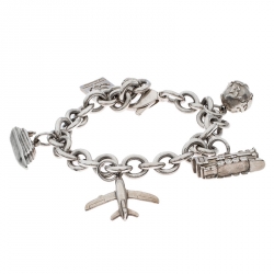 Pre Owned Tiffany & Co. Travel Charms Silver Chain Link Bracelet