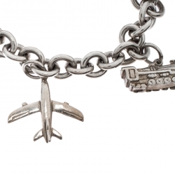 Pre Owned Tiffany & Co. Travel Charms Silver Chain Link Bracelet