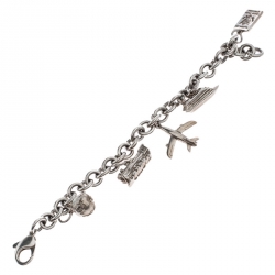 Pre Owned Tiffany & Co. Travel Charms Silver Chain Link Bracelet