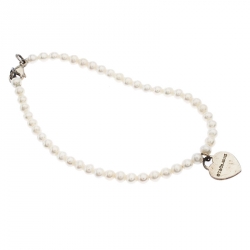 Pre Owned  Tiffany & Co. Pearl Return To Tiffany Silver Heart Tag Bracelet