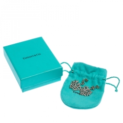 Pre Owned Tiffany Paloma Picasso Olive Leaf Silver Drop Earrings