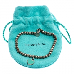 Tiffany & Co. Return to Tiffany Enamel Heart Tag Silver Beads Bracelet