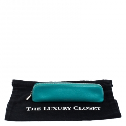 Pre Owned Tiffany & Co. Turquoise Leather Pencil Case