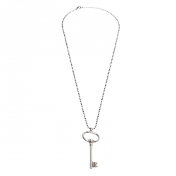 Pre Owned Tiffany & Co. Sterling Silver Oval Key Pendant Necklace