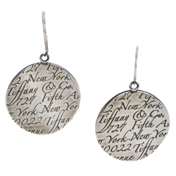 Pre Owned Tiffany & Co. Sterling Silver Notes Drop Earrings