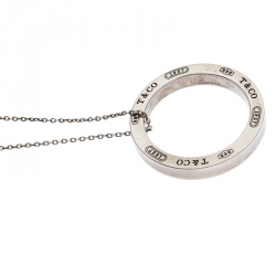 Pre Owned Tiffany & Co. Tiffany 1837 Silver Circle Pendant Necklace