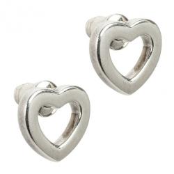 Pre Owned Tiffany & Co. Heart Shaped Silver Earrings