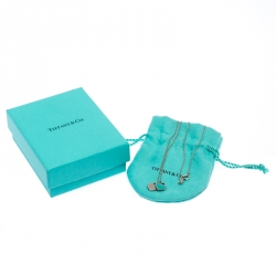 Pre Owned Tiffany & Co. Return to Tiffany Mini Double Heart Tag Silver Pendant Necklace