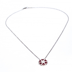 Pre Owned Tiffany & Co. Paloma Picasso Enamel Heart Silver Pendant Necklace