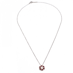 Pre Owned Tiffany & Co. Paloma Picasso Enamel Heart Silver Pendant Necklace