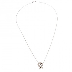 Pre Owned Tiffany & Co. Paloma Picasso Loving Heart Silver Pendant Necklace
