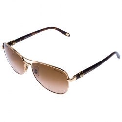 Pre Owned Tiffany & Co. Rose Gold/Brown Gradient TF3036-B Aviator Sunglasses