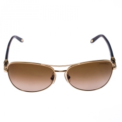 Pre Owned Tiffany & Co. Rose Gold/Brown Gradient TF3036-B Aviator Sunglasses
