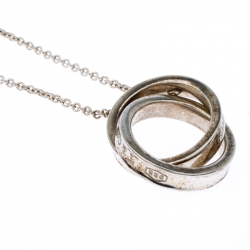 Pre Owned Tiffany & Co. 1837 Interlocking Circles Silver Pendant Necklace