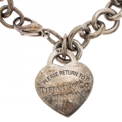 Pre Owned Tiffany & Co. Return to Tiffany Heart Tag Silver Bracelet