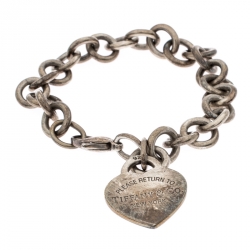 Pre Owned Tiffany & Co. Return to Tiffany Heart Tag Silver Bracelet