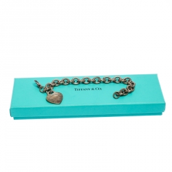 Pre Owned Tiffany & Co. Return to Tiffany Heart Tag Silver Bracelet