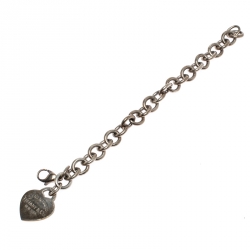 Pre Owned Tiffany & Co. Return to Tiffany Heart Tag Silver Bracelet