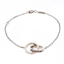 Pre Owned Tiffany & Co. 1837 Interlocking Circles Silver Bracelet