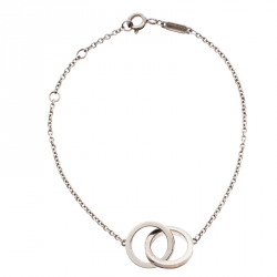 Silver Bracelet Dainty Bracelet Interlocking Circle 