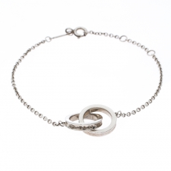 Pre Owned Tiffany & Co. 1837 Interlocking Circles Silver Bracelet