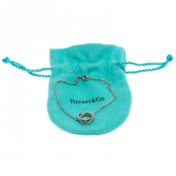 Pre Owned Tiffany & Co. 1837 Interlocking Circles Silver Bracelet