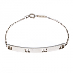 Pre Owned Tiffany & Co. Atlas Silver Bar Bracelet