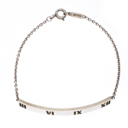 Pre Owned Tiffany & Co. Atlas Silver Bar Bracelet