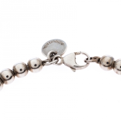 Pre Owned Tiffany & Co. Return to Tiffany Enamel Heart Tag Silver Beads Bracelet