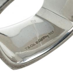Pre Owned Tiffany & Co. Silver Frank Gehry Torque Ring Size 58