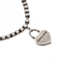 Pre Owned Tiffany & Co. Return To Tiffany Silver Heart Tag Bracelet