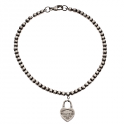 Pre Owned Tiffany & Co. Return To Tiffany Silver Heart Tag Bracelet