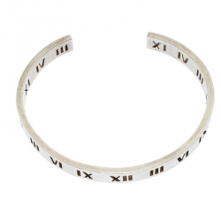 Pre Owned Tiffany & Co. Atlas Roman Numeral Sterling Silver Open Cuff Bracelet